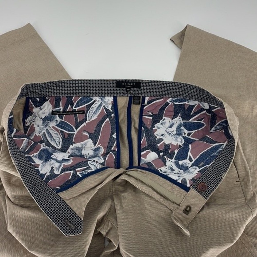 TED BAKER LONDON classic mmt penguin semi plain trouser slacks tan size 34R mens - Picture 9 of 9